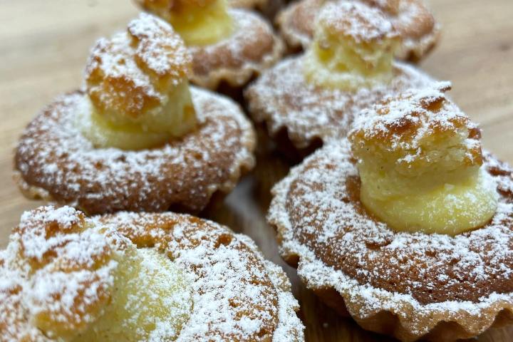 a close up of a doughnut