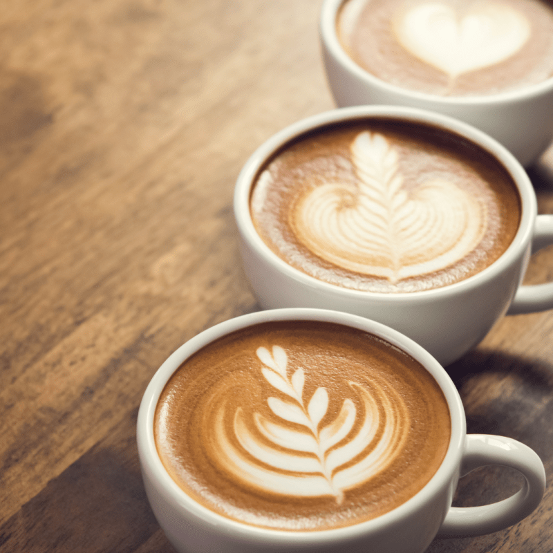 a cup of coffee on a table