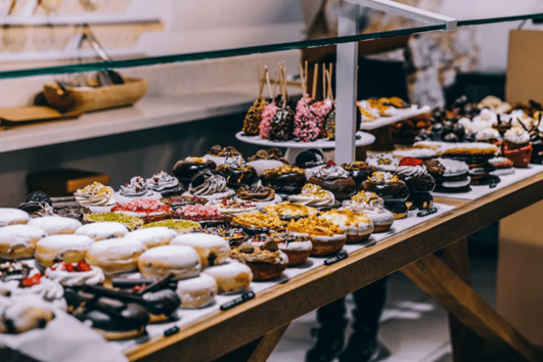 a bunch of food sitting on a counter