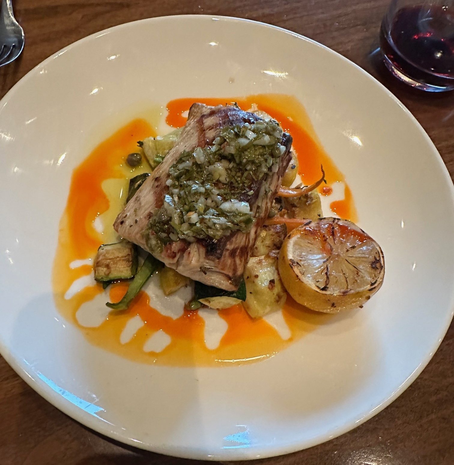 a plate of food on a table