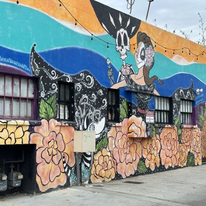 a graffiti covered building