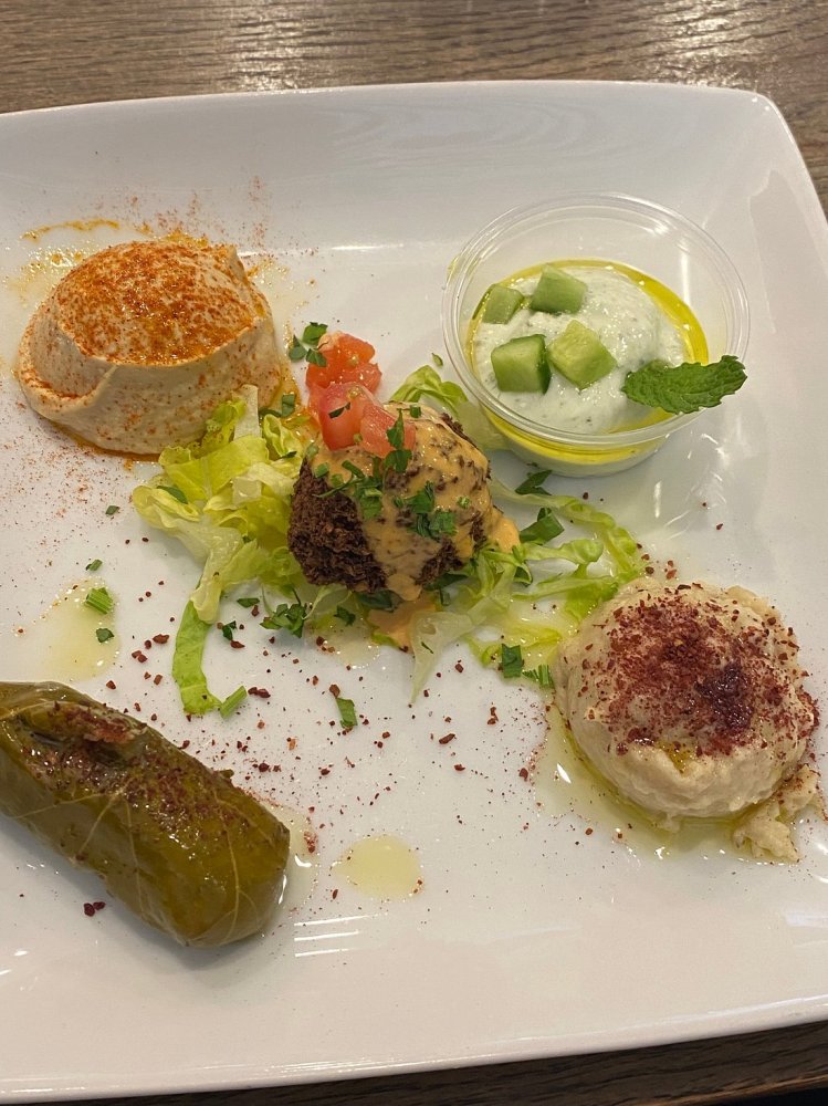 a plate of food on a table
