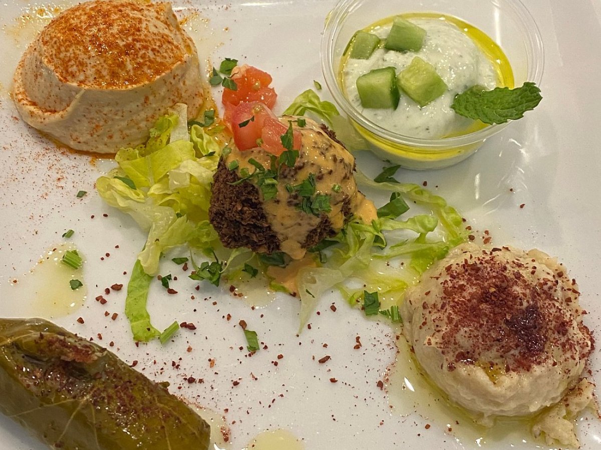 a plate of food on a table